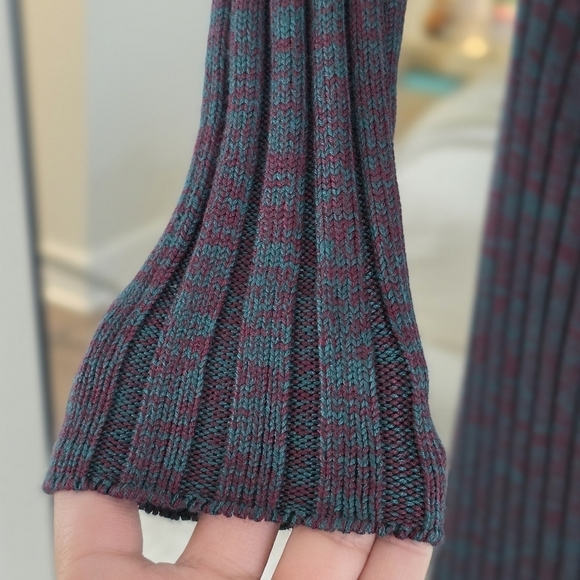 AFRM Skye Rib Knit Cut-Out Marled Midi Sweater Dress in Pine Green, Size Medium - Picture 6 of 11